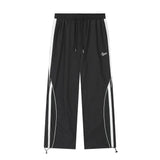 Piping Side Stripe Baggy Sweatpants-Outfit