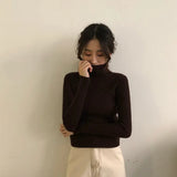 Winter Korean Women Pullover Sweaters Slim Women Turtleneck Basic Tops Casual New Knitted Sweater Soft Warm Jumper