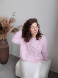 Retro Glide Hollow Soft-Gutter Sweater Knitted Women's Autumn And Winter Heavy Industry Design Niche Lazy Loose