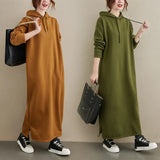 Autumn And Winter New Fashion Temperament Thick Long Sleeve Loose Waist Thin Dress