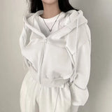 Autumn And Winter New Products In Plus Velvet Fashion Short-Term Repair Zipper Warm Tk Hooded Jacket