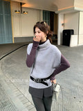 Xixi 2025 Autumn New White Standard Long Sleeve High-Neck Knitted Top Sweater Female