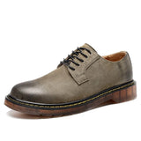 o'clock Vintage Men's Genuine Leather Shoes Casual Lace-up Male Flats Sneaker Luxury Breathable Anti-skid Footwear Big