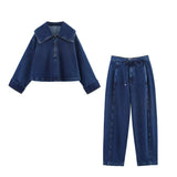 Homemade New Women's Zipper Denim Jacket Jacket High-Rise Jeans