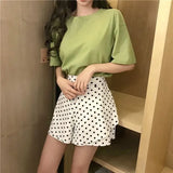 100% Cotton T Shirt Women Summer New Oversized Solid Basic Tees 9 Color Casual Loose Tshirt Korean O Neck Khaki