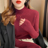 Turtleneck Sweater for Women Winter Casual Long Sleeve Basic Slim Sweater Pullover Women Female Chic Jumpers Top