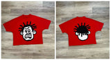 Loose Y2k Top Happy Hip Hop Print Short-Sleeved Goth T-Shirt Lovers' Sweatshirt Men's Wear-Outfit
