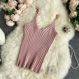 Halter Sexy Camisole Top 2021 Summer Women Sexy off-Shoulder Solid Color Sleeveless Camis Women's Clothing Tanks