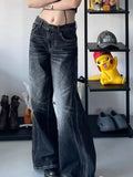 Retro Washed Distressed Boyfriend Jeans-Outfit