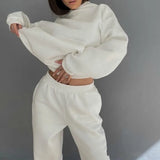 Tracksuits Women's Hoodie Pants Set Oversized Long Sleeve Sportwear Tracksuit Set 2021 Autumn Winter Suits On Fleece For