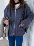 solid color reversible jacket with hood and