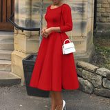 Women's 2025 Summer New Solid Dress Temperament Evening Dress Dress Dress Dress Dress