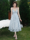 TWOTWINSTYLE Elegant Sling Dress For Women V Neck Sleeveless High Waist Solid Patchwork Diamonds Midi Dresses Female Summer