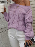 Sweater Oversize Women 2022 Winter Clothes Knitted Pullover Loose Blue Sweater For Women Pull Women's Sweaters