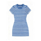 Light Luxury Striped Temperament Short-Sleeved Slimming Knitted