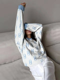 Winter Women Vintage Letter Print Sweaters Female O-neck Contarsting Knitted Pullovers 2022 Casual Office Ladies