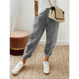 Summer New Woven Woven Stripe Splicing Design Loose Casual Pants