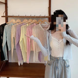 Knitted Cardigan Women Wear Air-Conditioned Sweaters In Summer 2023 New Style Design Minority Short Style Clothes-Outfit