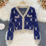 Spring Autumn Knited Two Piece Set Women Clothing Sets Casual Long Sleeve Sweater Cardigan + Wide Leg Long Pants