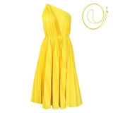 Women's 2025 Summer New Solid-Colored Oblique Shoulder Strap A Skirt Loose Pressure