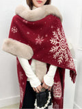 Woman Winter 2022 Shawl Knitted Padded Cashmere Women's Sweater Wool Tie Hat Cloak Red Cape Hooded Cloak Women's