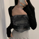 New Summer Fashion Women's Wear Ultra-Short Solid Color Slim Long-Sleeved Sunscreen Jacket-Outfit