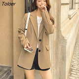 Autumn Long Sleeve Blazers for Women Ulzzang Single-breasted Suits Jackets Woman New Solid Color Loose Office Coats