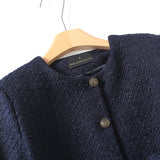 Spring Style Xiaoxiangfeng Gold Button Textured Short Coat-Outfit