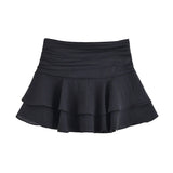 Homemade New Women's Oceanic Folding Laminated Mid-Rise Skirt