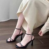 With Sandals Women 2025 New Summer Thin-Heeled White Dress Is Not Tired Of Popular High