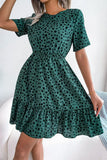 Round Neck Short Sleeve Ruffled