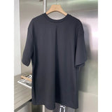 Loose T Shirt For Women Round Neck Short Sleeve Cut Out Patchwork Diamond T Shirts Female Fashion Clothes Style