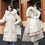 -30 Degrees Women Jacket Long Parkas Female Coat Winter Warm Removable Fur Lining Hooded Winter Jacket Women