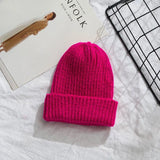 Women 2020 New Solid Knitted Warm Soft Trendy Hats Simple Korean Style Womens Wool Casual Caps Elegant All-match