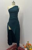 Summer New Solid Color Collar Folds To Repair Height Open Sexy Long