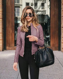 Jacket Women Coat Jacket PU Leather Fashion Short Coat Thin Female Jacket Coat Outwear