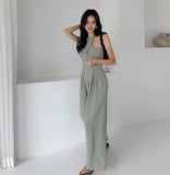 New Women Jumpsuits Sexy Backless Rompers Female Solid Wide Leg Office Lady