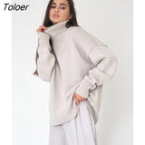 Turtleneck Solid Sweater Winter Loose Comfort Warm All-Match Pullover Women 2022 Casual Plain Mutilcolor Classic