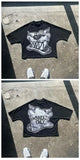 Dress Y2k Long Cartoon Pattern T-Shirt Hip-Hop Harajuku Fashion Men's Casual Round Collar Gothic Short Sleeves-Outfit