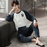 Winter Pajamas Thicken Warm Soft Flannel Pajamas Man Long-sleeved Sleepwear Couple Homme Nightwear