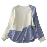 Outer Singles Love The Anti-Age Model Asymmetric Stripes Spliced Bat Tucked Loose Collar Collar Collar Coat On The Head Of The