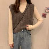 and Autumn Models 2021 New Women's Sweater White V-neck Vest Vest Sweater Sweater Loose Short Outer Jacket