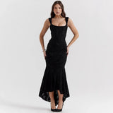 Summer Hot New Sexy Fashion Word Thoracic Fish Bone Pack Hip Fish Tail Dress