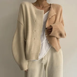 Sweater Women Loose Long-sleeve Knitted Cardigan Elegant Sweater Women Jacket 2021 Autumn Winter Simple Versatile