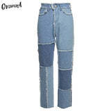 Women Striped Patchwork Denim Sleeveless Y2K Tank Top Vintage Backless Zipper Bodycon Casual Chic Streetwear Casual