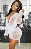 Party Sexy See Through Crop Top and Mini Skirt