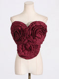 Toloer Wipe Breast 2024 Summer New Fashion Three-Dimensional Flower Splicing Design Advanced Sense Top Female-Outfit