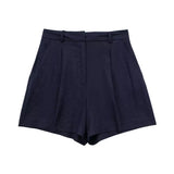 Fall 2024 New Women's Casual Linen Blend Vest Vest Shorts Set W085 8291-Outfit