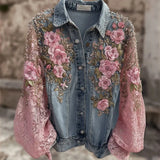 Trend 3D Digital Pattern Printing Fashion High Street Denim Jacket Men And