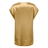 Celmia 2022 Stylish Women Short Sleeve Satin Tops Summer Blouse Cowl Neck Tunic Shirt Elegant Casual Solid Party Blusas